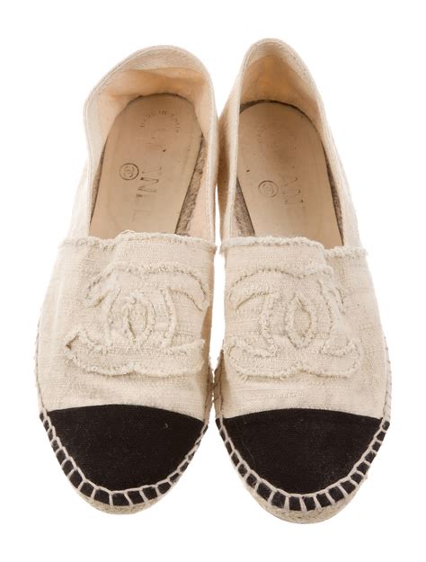 chanel espadrilles black canvas|Chanel espadrilles beige and black.